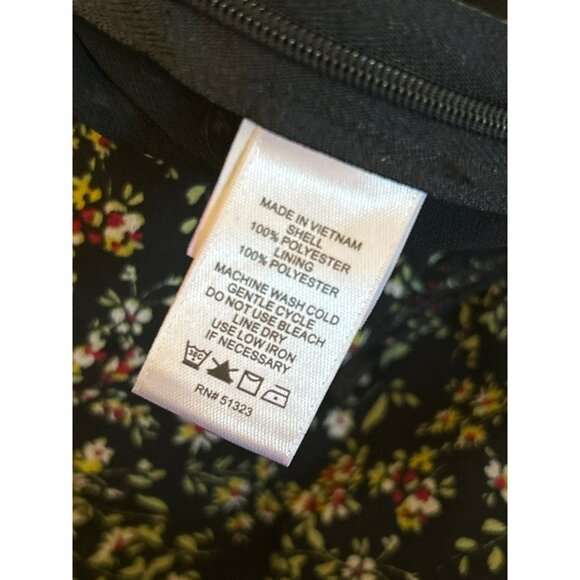 1 State Microfloral Cottagecore Mockneck Long Sleeve Blouse Large Open Back Boho - Picture 6 of 6